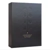 Stock black double red wine box gift box paper for red wine package with embossing logo rigid paperboard type box