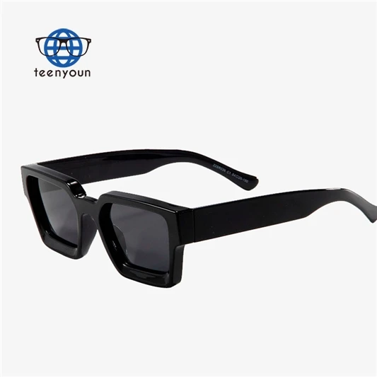 

Teenyoun Big Square Customized Metal Logo End Luxury Thick Acetate Sunglasses 2023 New Polarized For Mens Women