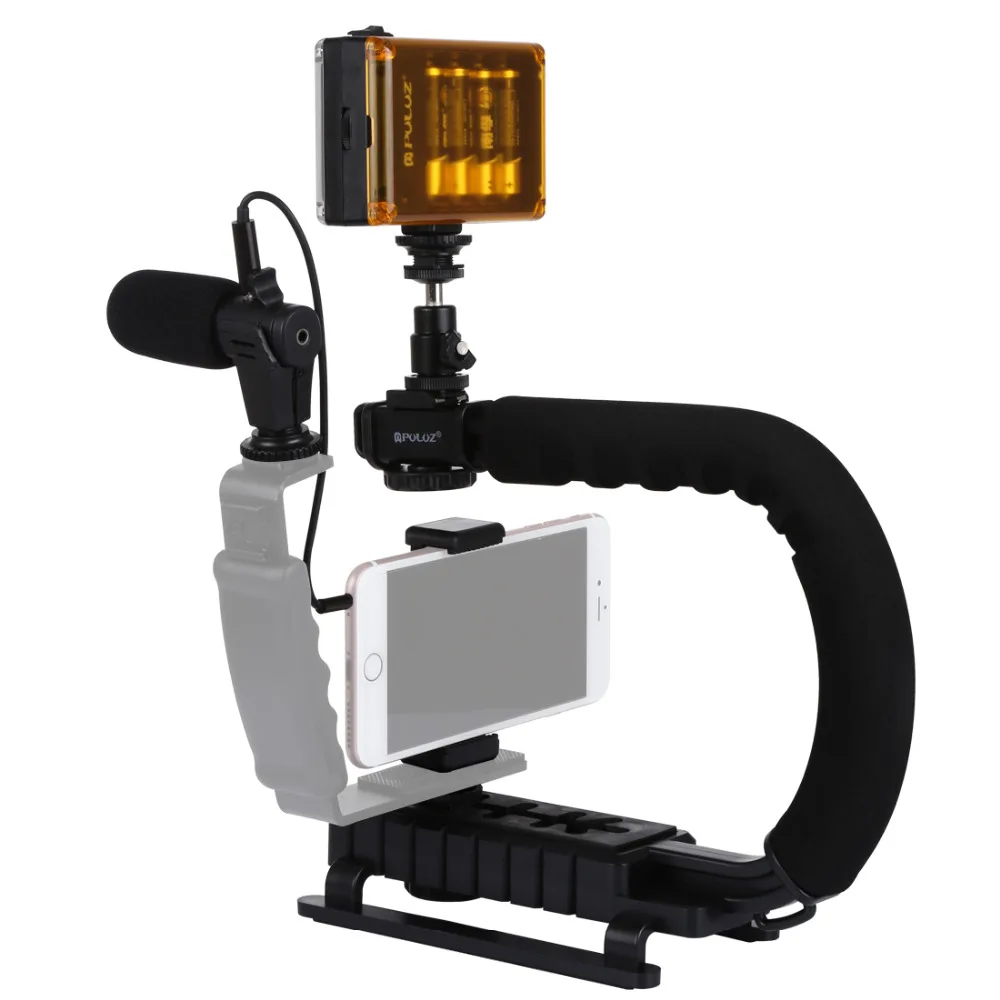 
3 kg Max Loading Capacity and ABS camera Stabilizer kit with led light microphone 