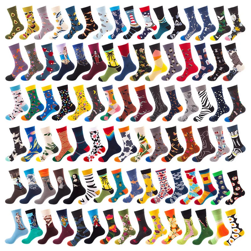 

2021 Happy Socks Women Men Custom Colorful Funny Happy For Men And Women Socks