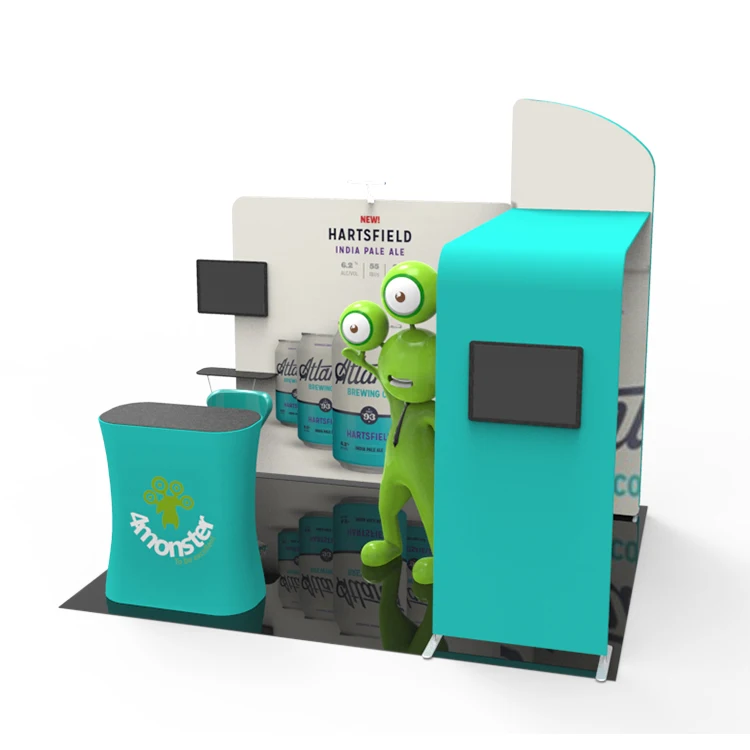 Portable 10x10 Exhibition Booth With Tv Stand Trade Show Booth Display