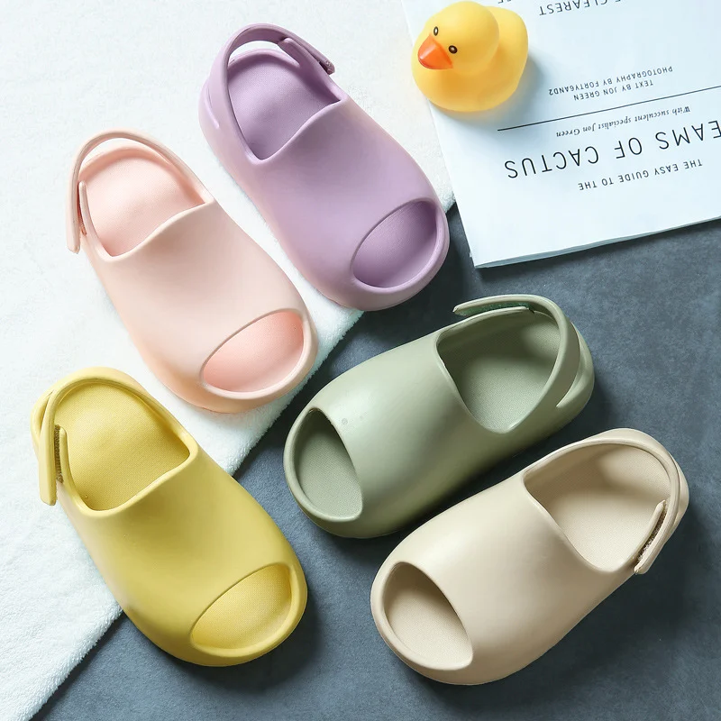 

CUSTOM LOGO Children's Sandals Girls Summer Shoes Boys Soft-soled Baby Parent-child Beach Slides Kids Slippers, Picture