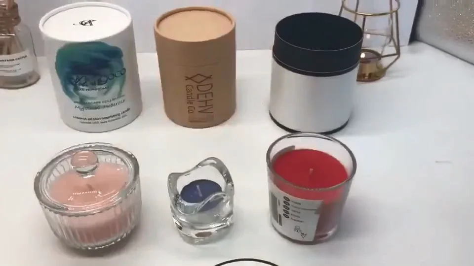 Luxury Custom Made Scent Candles Gift Tube Round Candle Box With Ribbon