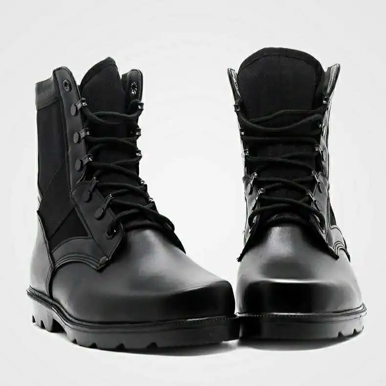 black tactical waterproof boots