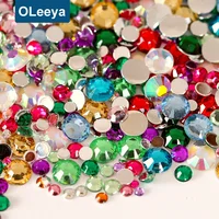 

Wholesale 50 Colors Flatback Nail Art Crystals Resin Non Hot Fix Rhinestones for Round Sunglasses