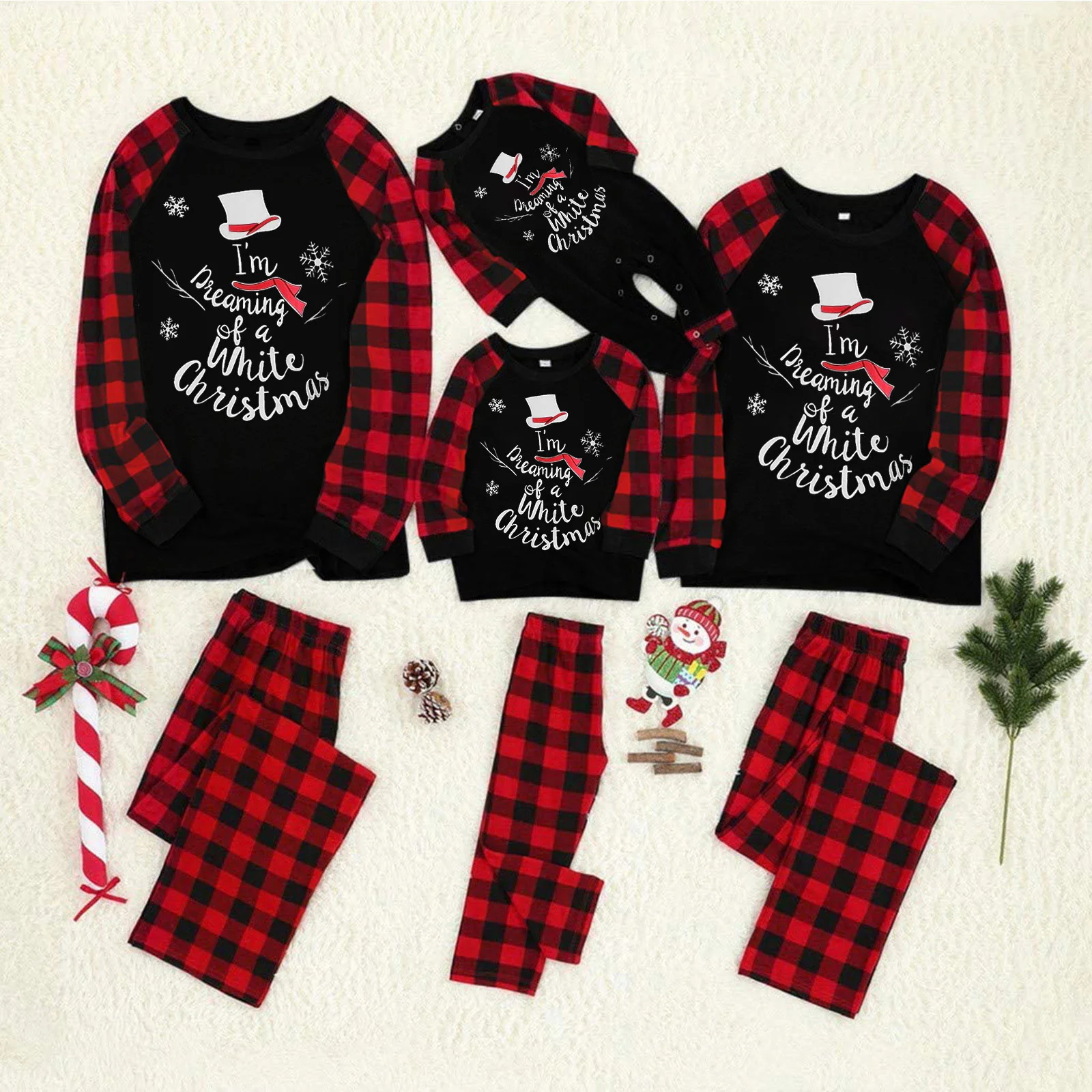 

eaby aliexpress hot sale parent-child costume Christmas European and American Christmas printed parent-child pajamas set adult