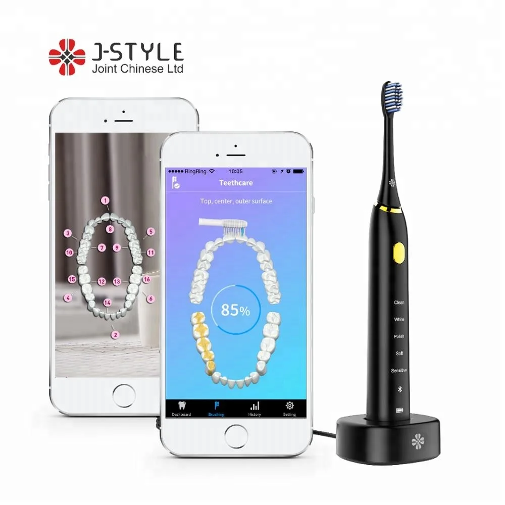 

Best Selling Smart Sonic Adult Toothbrush Manufacturers for Sonic Electric Toothbrush with bluetooth and five modes, White/black/pink/blue