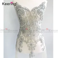 

Keering special design V shape front panel for wedding dress WDP-114