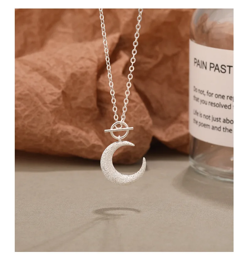 

VIANRLA 925 sterling silver Delicate Moon Pendant Necklace for women