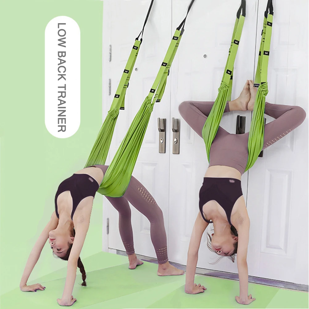 

Pull Rope Stretch Leg Splits Trainer Female Gym Belt Adjustable Aerial Yoga Strap Hammock Swing Stretching