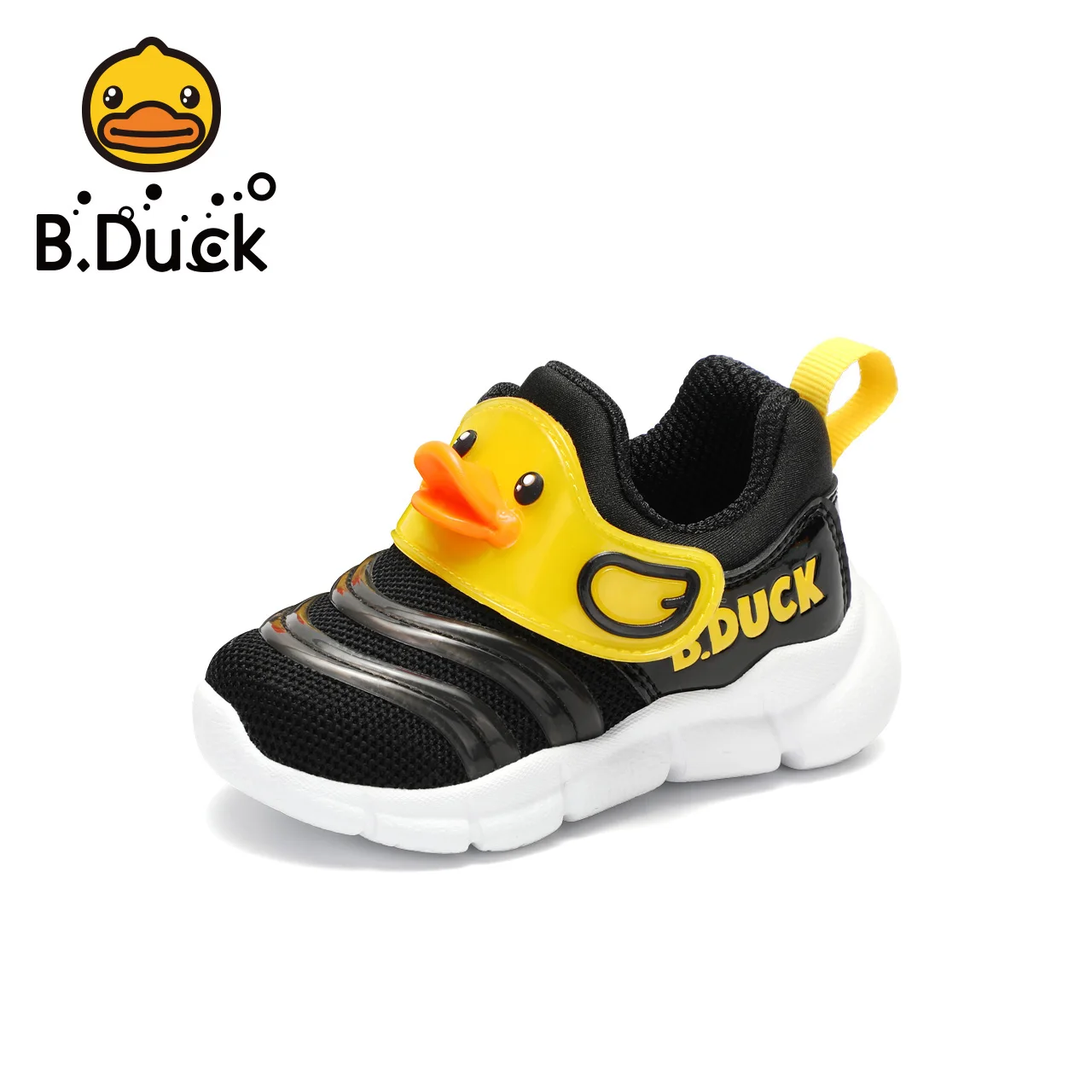 

B.DUCK Comfortable new design walking running flat casual sport children kids baby boy girl sneakers shoes, Black ,yellow,blue