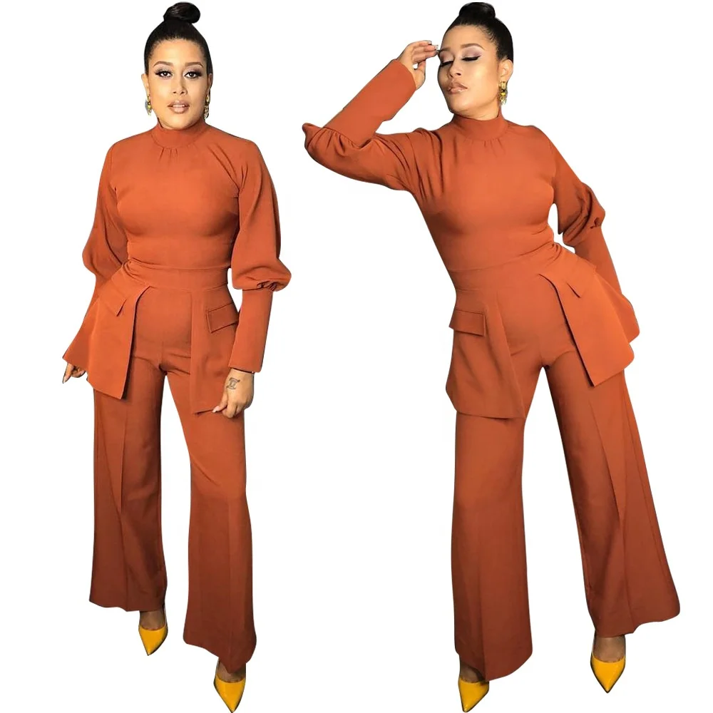 

B61510A New hot style fashion long sleeve wide leg women suit for autumn and winter, Photo shows