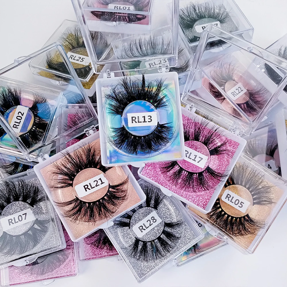 

2020 New Design 3D Mink Eyelashes Box Packing Custom Private Label Wholesale 25Mm Eye Lash Vendors Full Strip Lashes