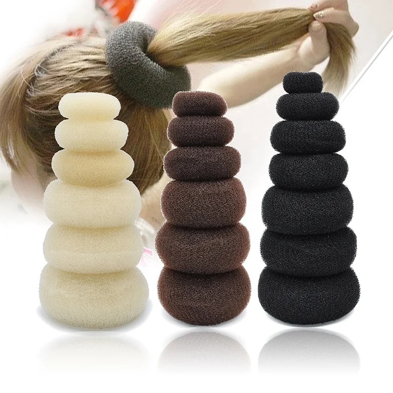 

Wholesale Large Size Fashional Style Bun Hair Accessories Nylon Large Hair Donut Bun Hair Ring