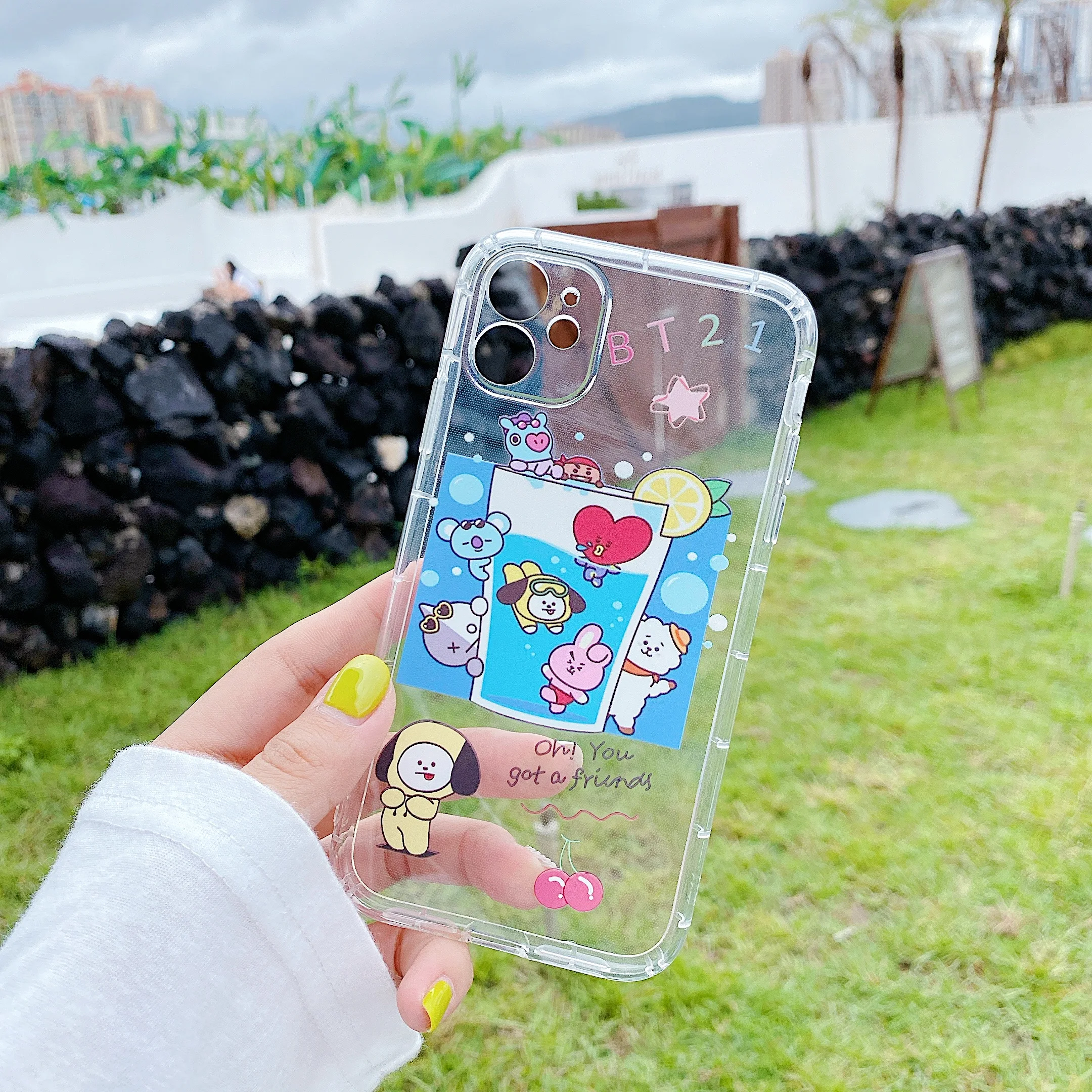 

BT21 Casing for Samsung Galaxy A21s A71 A51 A50 A30s A50s A70 A20 A30 A10 A7 2018 Shockproof Protective Back Cover, As picture