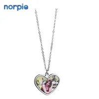 

DIY Custom Fashion Jewelry Women Heart Shape Sublimation Blank Necklace with Chain