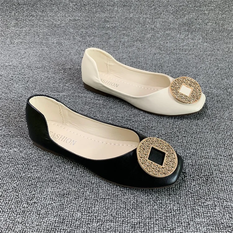 

212 Doug shoes female 2021 new soft bottom spring mother single joker woman pointed shallow mouth