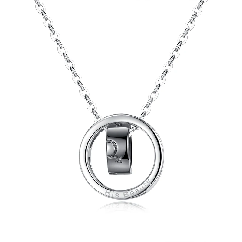 

New Style Fashion 925 Sterling Silver Jewelry Delicate Ring Pendant Necklace For Lovers NC3234