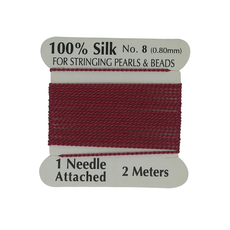 

Hobbyworker Handmade Customizable 8# Multicolor 100% Natural Maroon Silk Cord