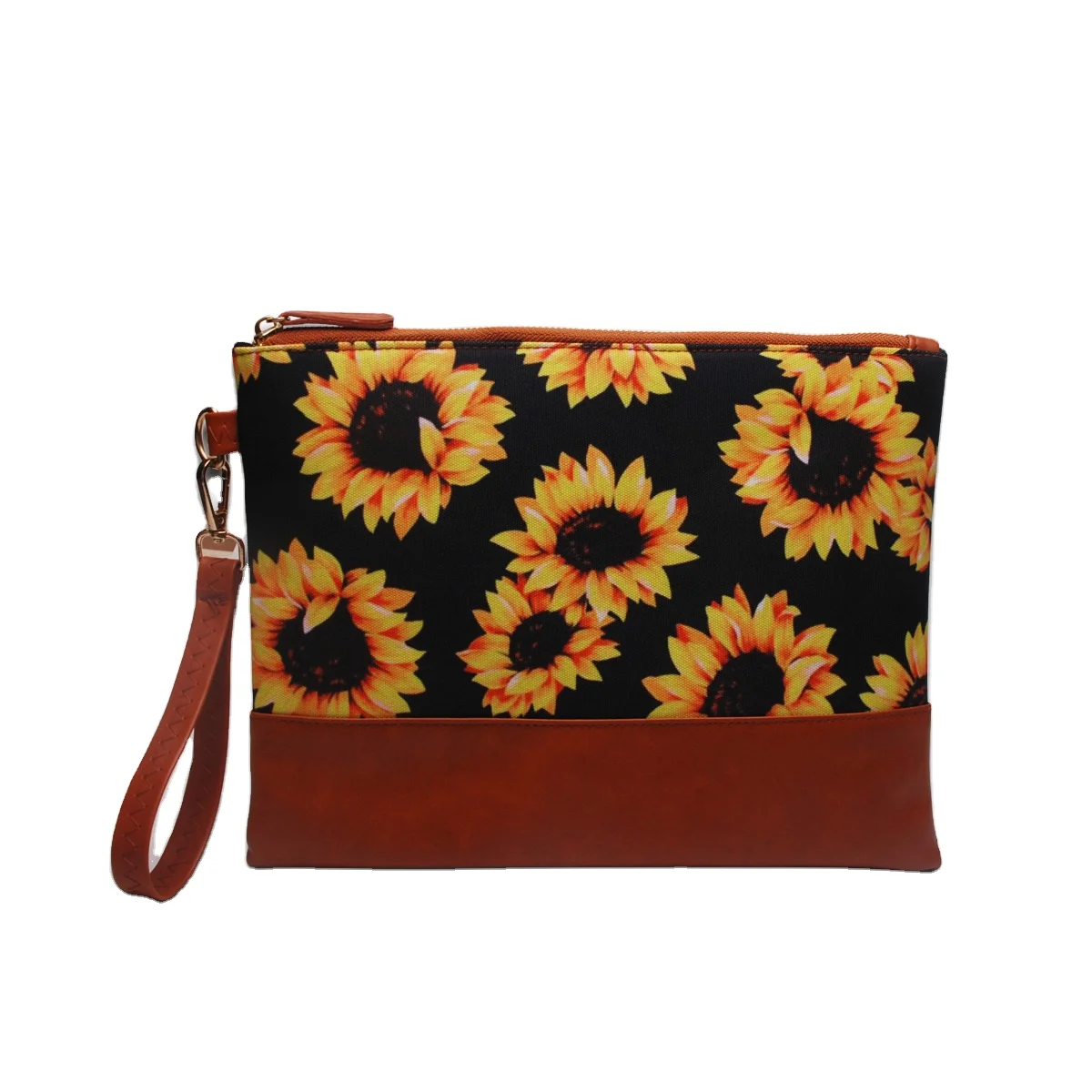 

Wholesale Sunflower Oversized Clutch Bag Lightweight Leather Wristlet Wallet Retro Envelope Evening Wristlet Handbag, Many