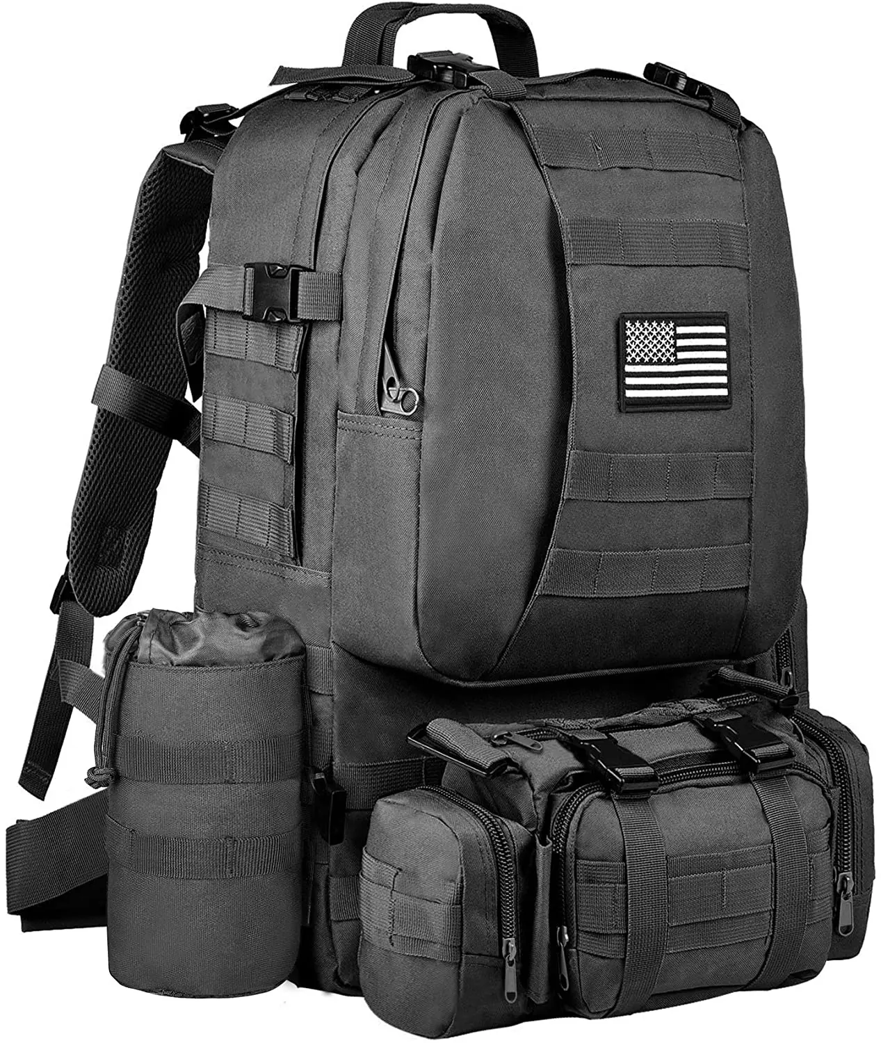 

Black 65L WATERPROOF jungle camo camouflage travel rucksack knapsack Male hiking military tactical backpack