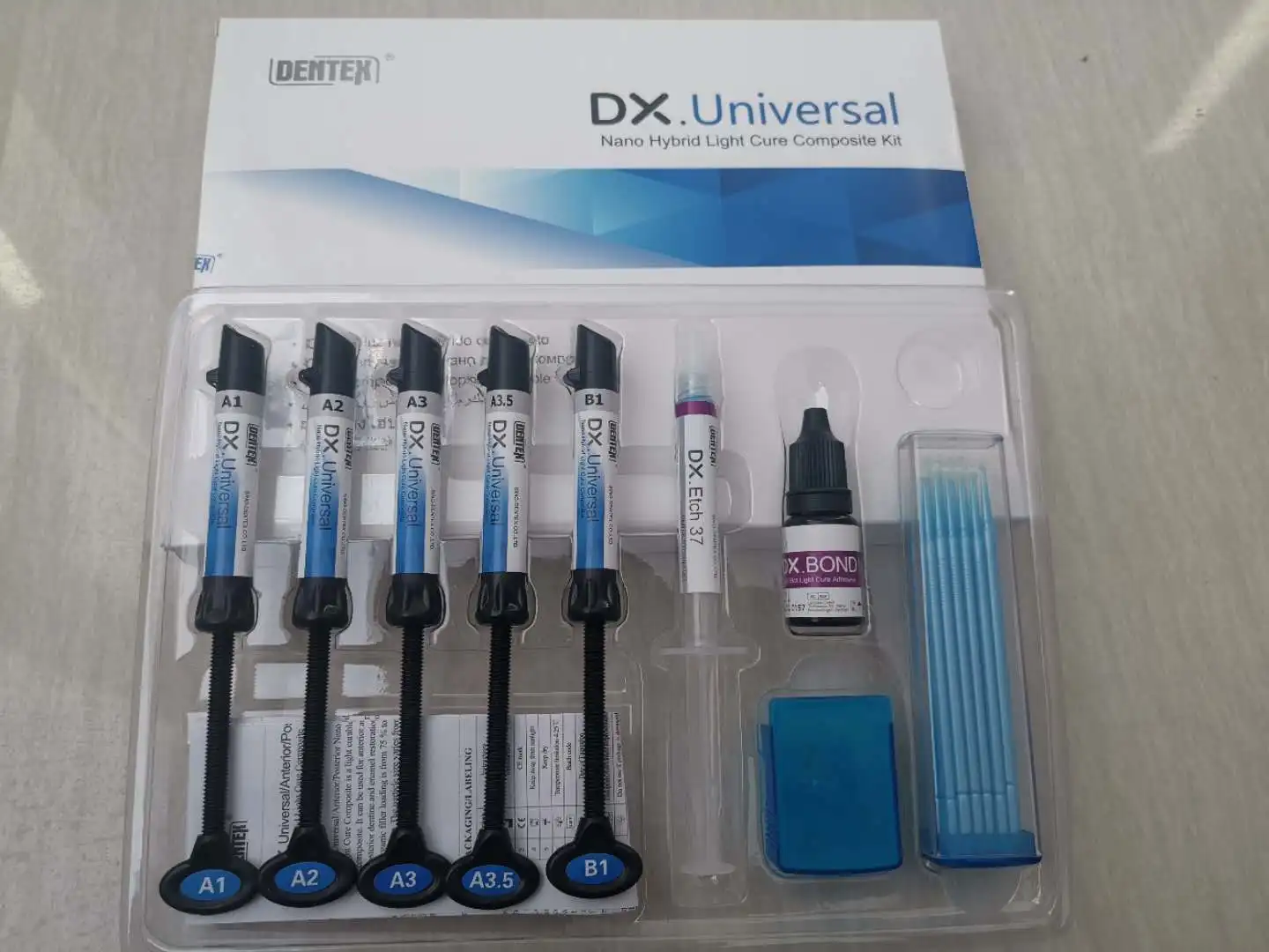 Full Medical Dentex Dental Light Cure Composite Kit Universal 5 Shade