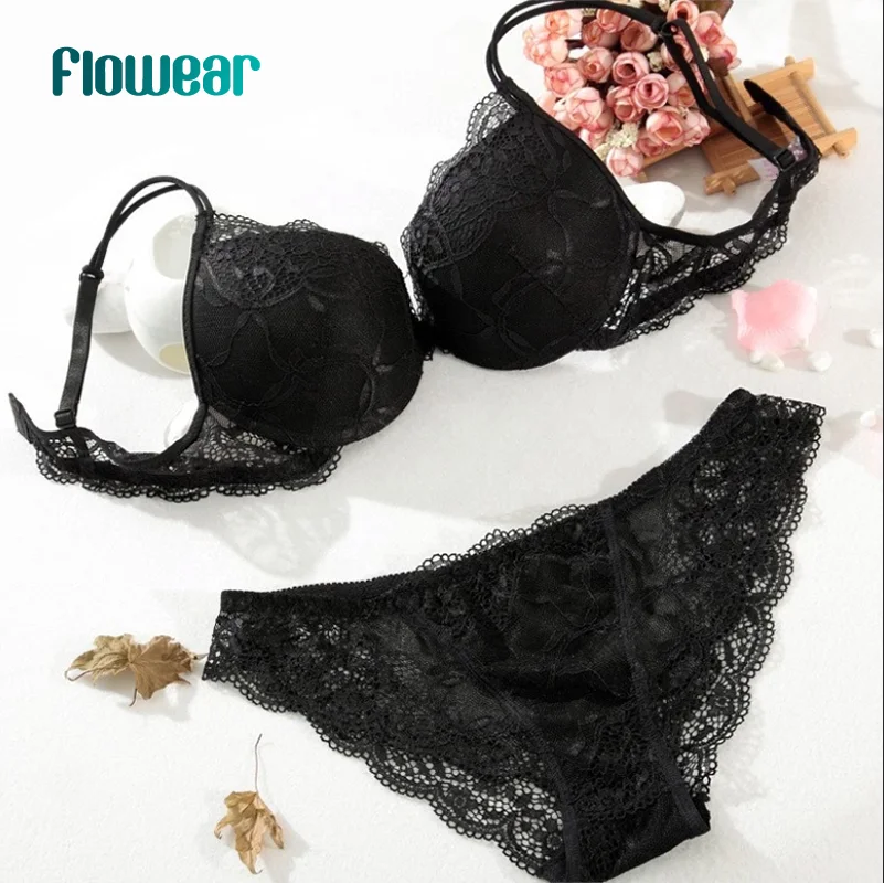 

hot selling women lace bra brief set transparent push up pantie and bra sets, Red