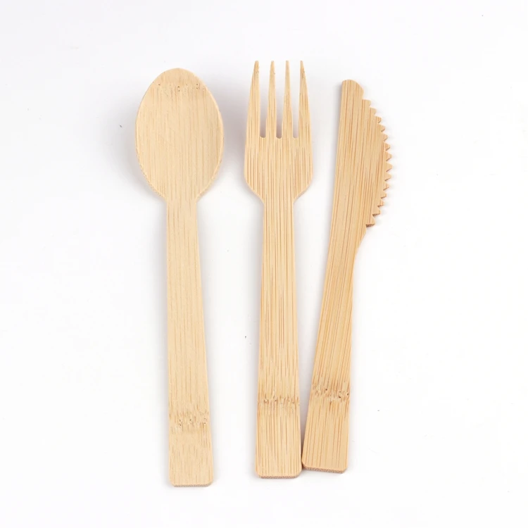 

disposable bamboo knife fork spoon set bamboo cutlery set, Natural bamboo color