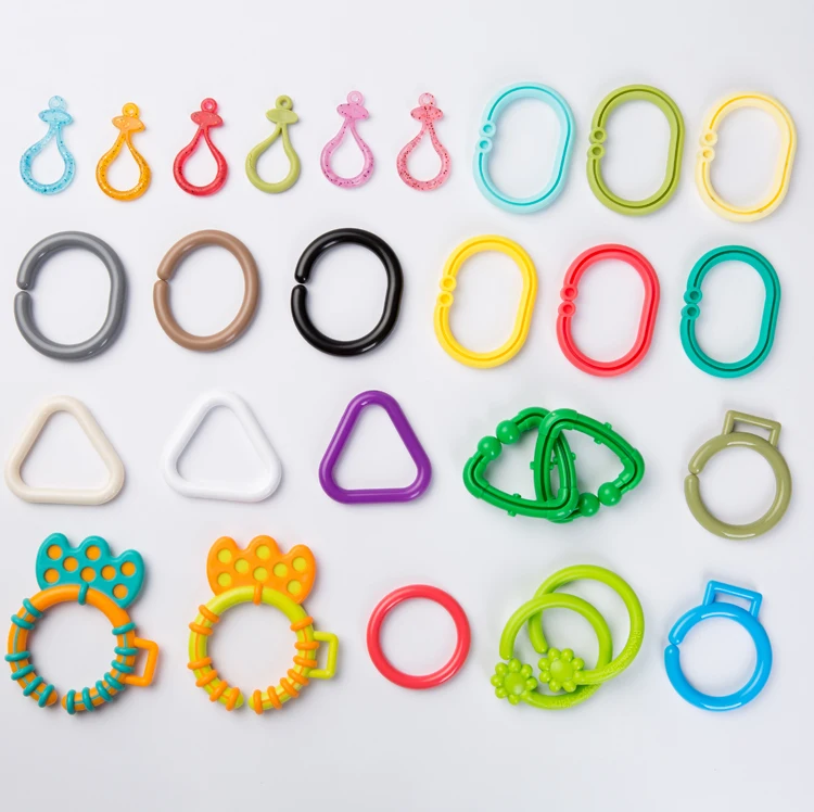 

Popular colorful cute toy links safety baby toy plastic links, Multi