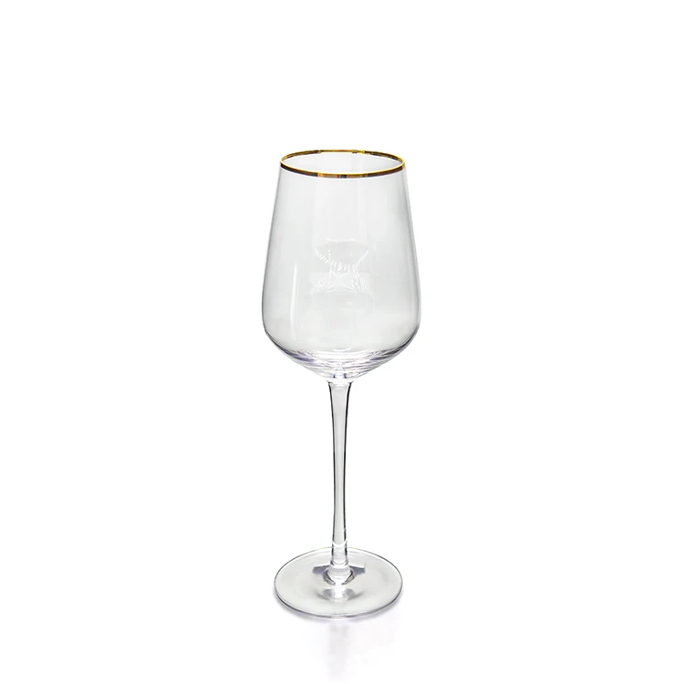 Custom Wedding Banquet Party Glassware Drinkware Gold Rim Champagne Flutes Goblet Elegant Glasses Cups Vintage Luxury Wine Glass