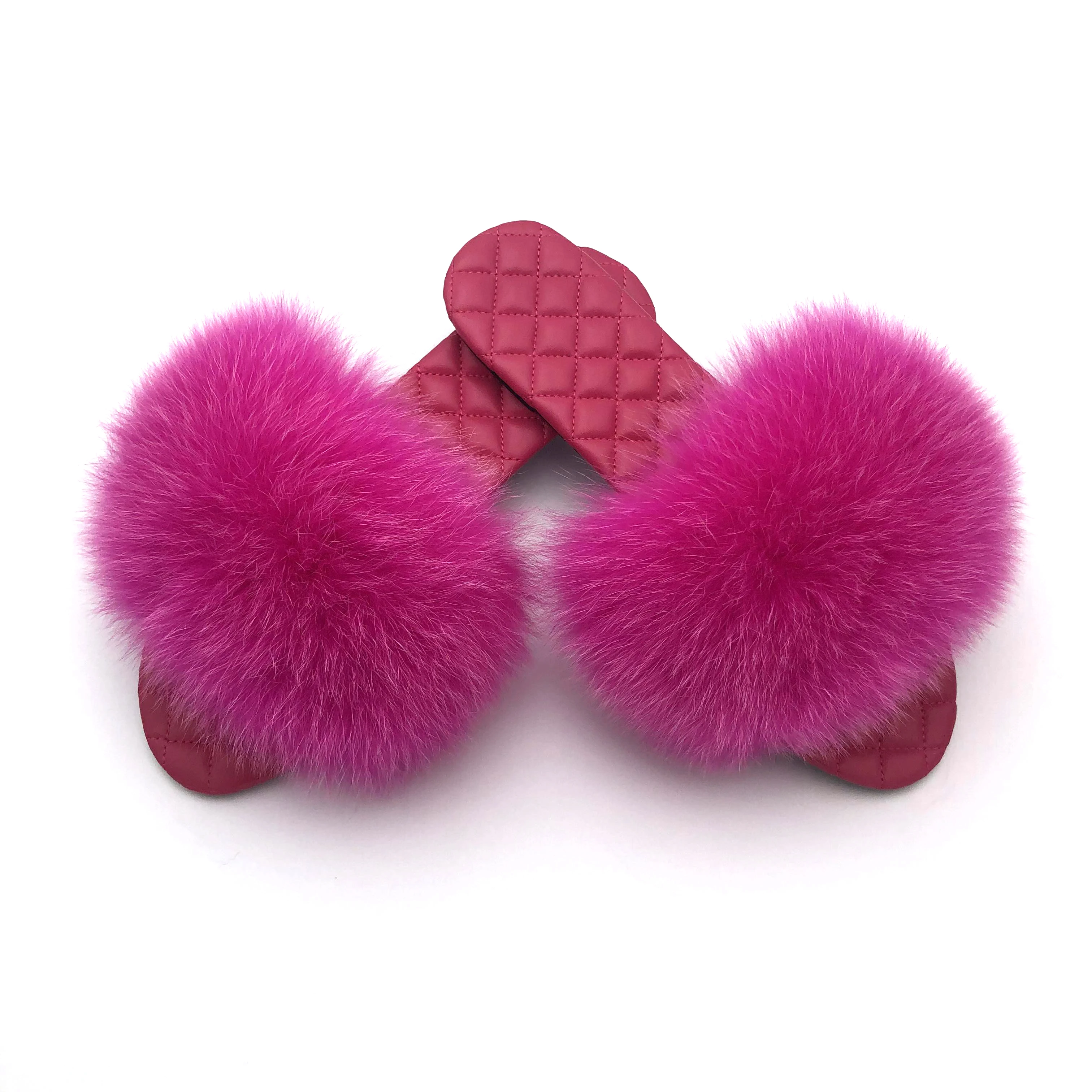 

Slippers Fox Fur womens shoes Summer Outdoor sandals Women footwear ladies slippers