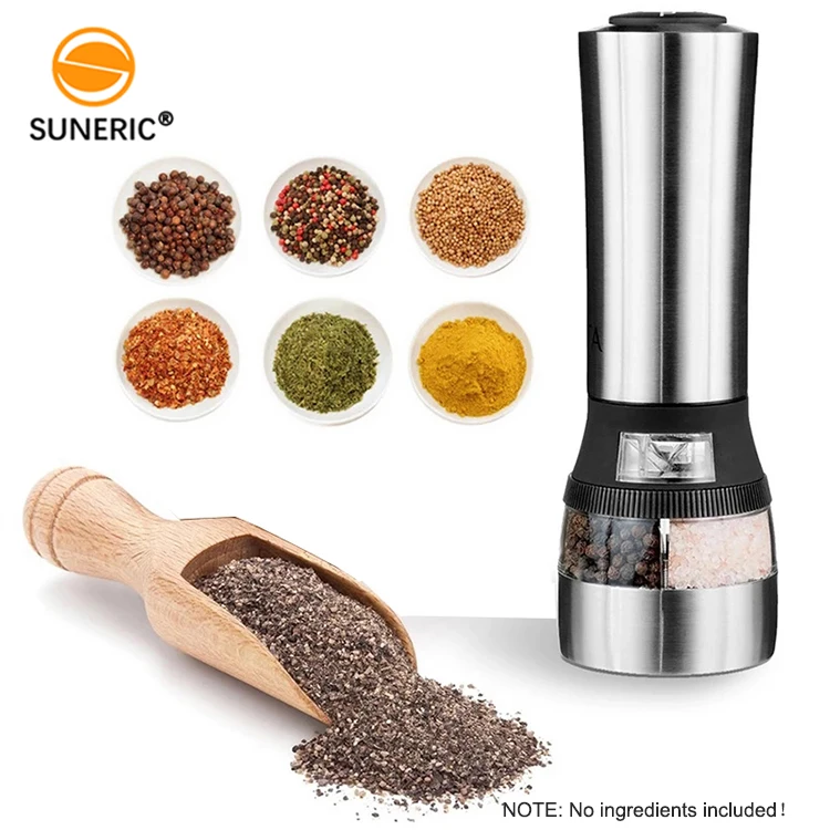 

Battery operated electronic 2 in 1 mill electric spice grinder for salt and pepper