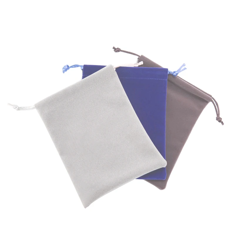 

Wholesale in Stock Colorful Cotton Polyester Small Gift Packing Custom Logo Velvet Jewelry Pouch Drawstring Bags with Tassel, Customized color