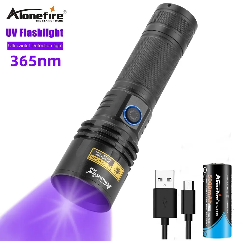 

Alonefire SV50 15W 365nm UV Purple Light USB Ultraviolet Lanterna Invisible Torch Pet Stains Cat Moss High power Lamp