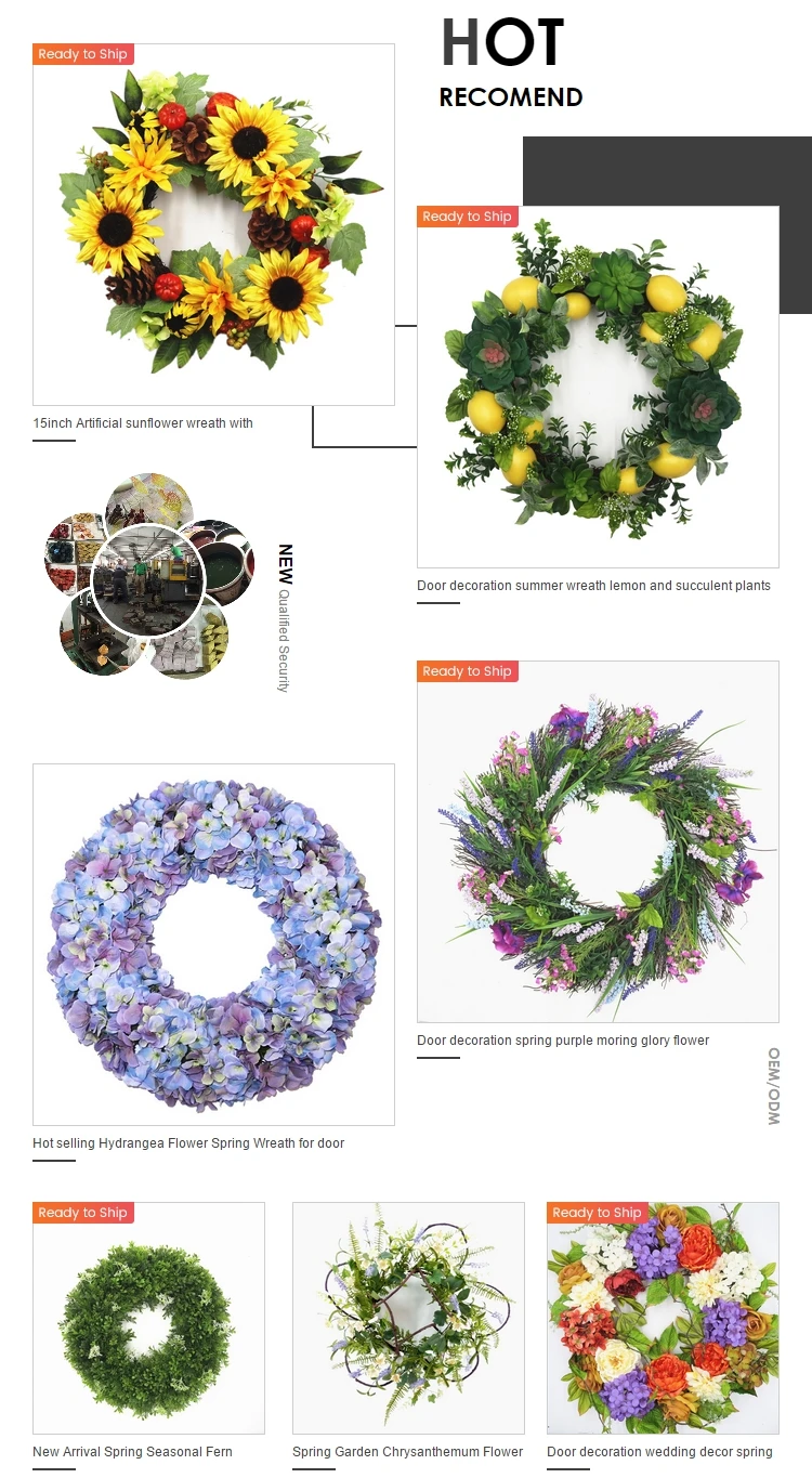 26 Inch Size Spring Artificial Flower Wreath Wreaths For Front Door