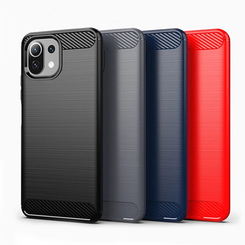 

In Stock Soft TPU Shockproof Carbon Fiber Cases For Xiaomi Mi 12 Ultra Mobile Back Cover , For Xiaomi12 Pro Phone Case