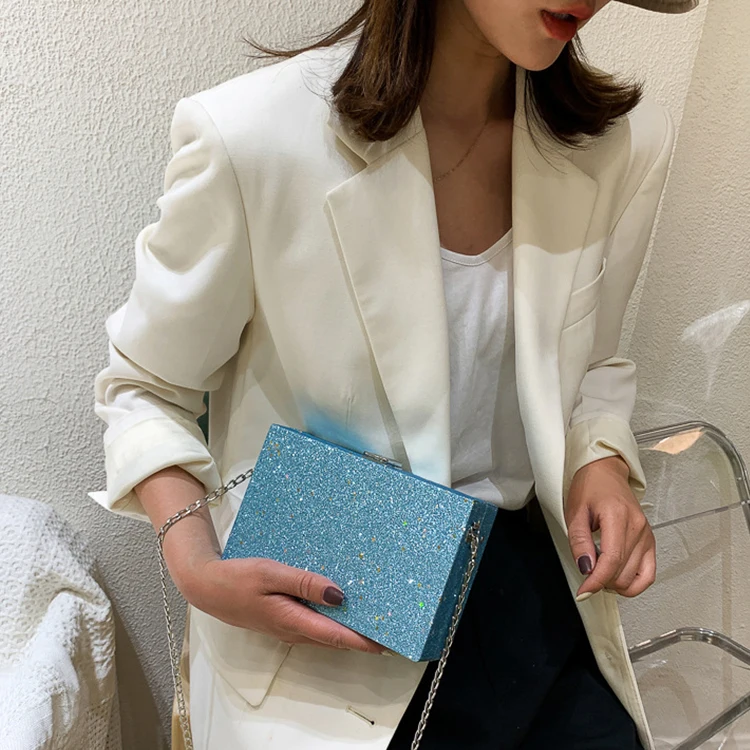 

New Fashion Ladies Designer Crossbody Bag Chain Square Shoulder Hand Bags Clutches Wedding Evening Purses And Handbags, 6 colors