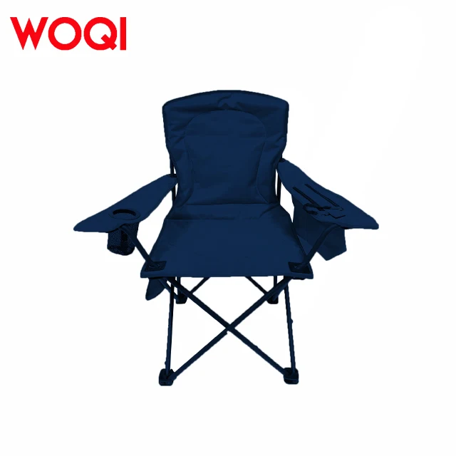 Woqi Sample Available Customize Logo Portable Metal Folding Camping Beach Chair With Cooler Bag