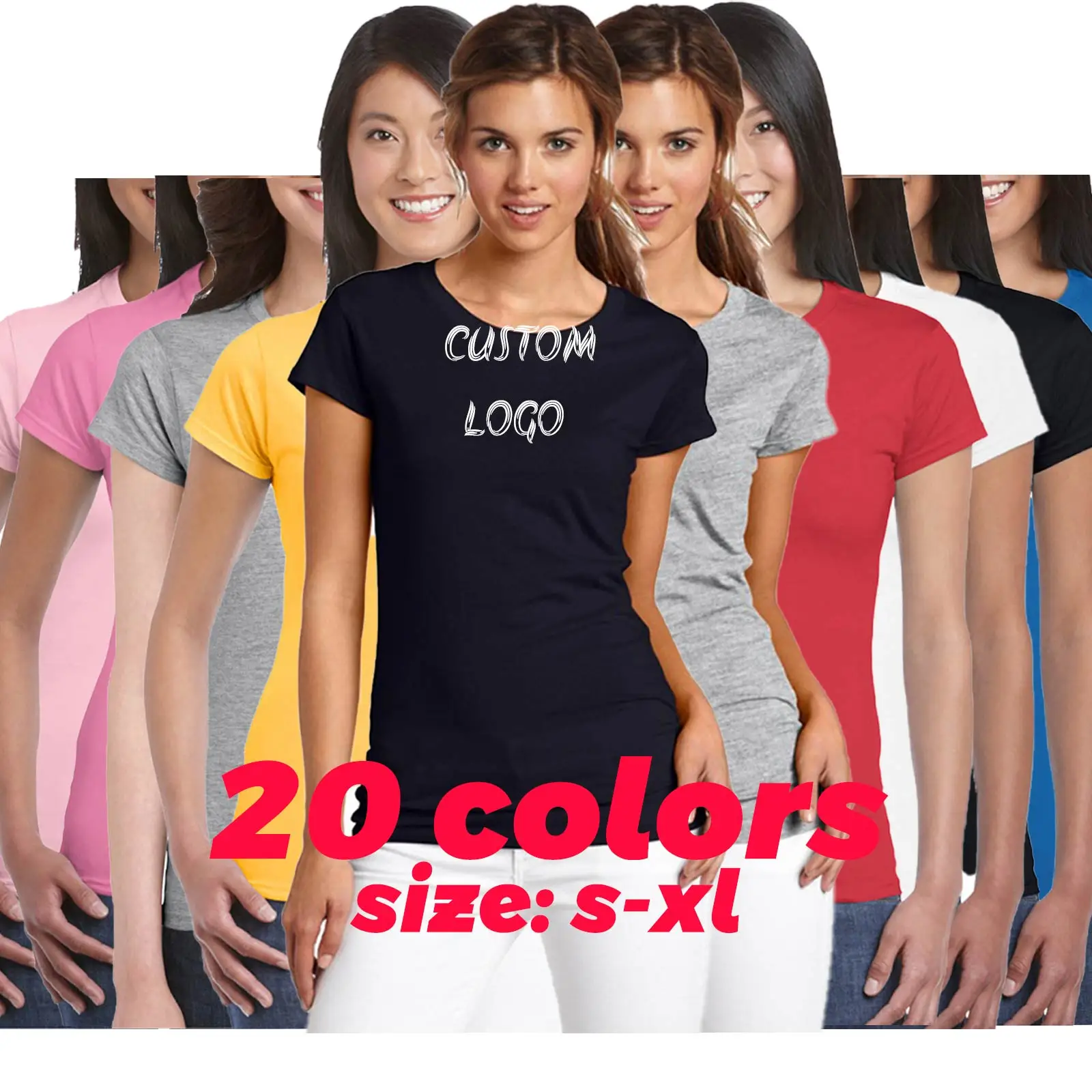

Good Quality Solid Color Woman Cheap Clothes Manufactures Black Top Fashion Designer Embossing Print Graphic T Shirts Custom