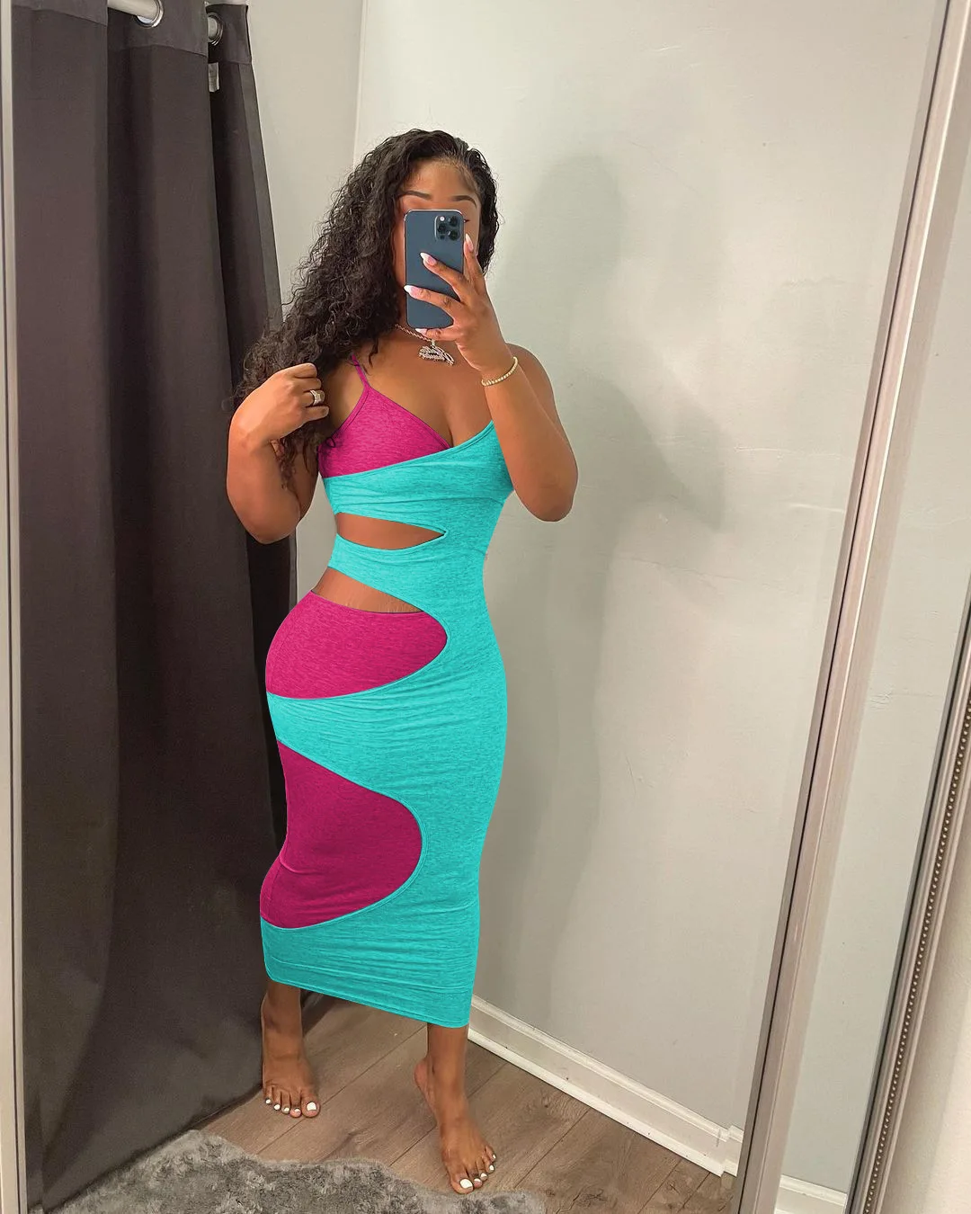 

Customize LOGO women's casual dress multi-color color matching sexy sling dress summer irregular dress women's top YD8397