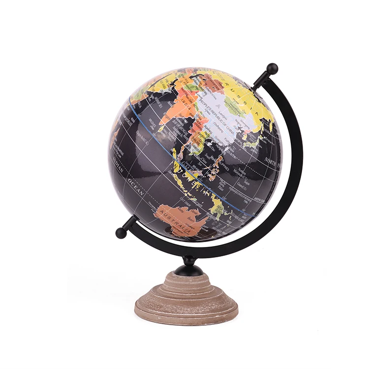 
K&B Modern style custom black home decorative Christmas gift plastic desk table world earth globe 