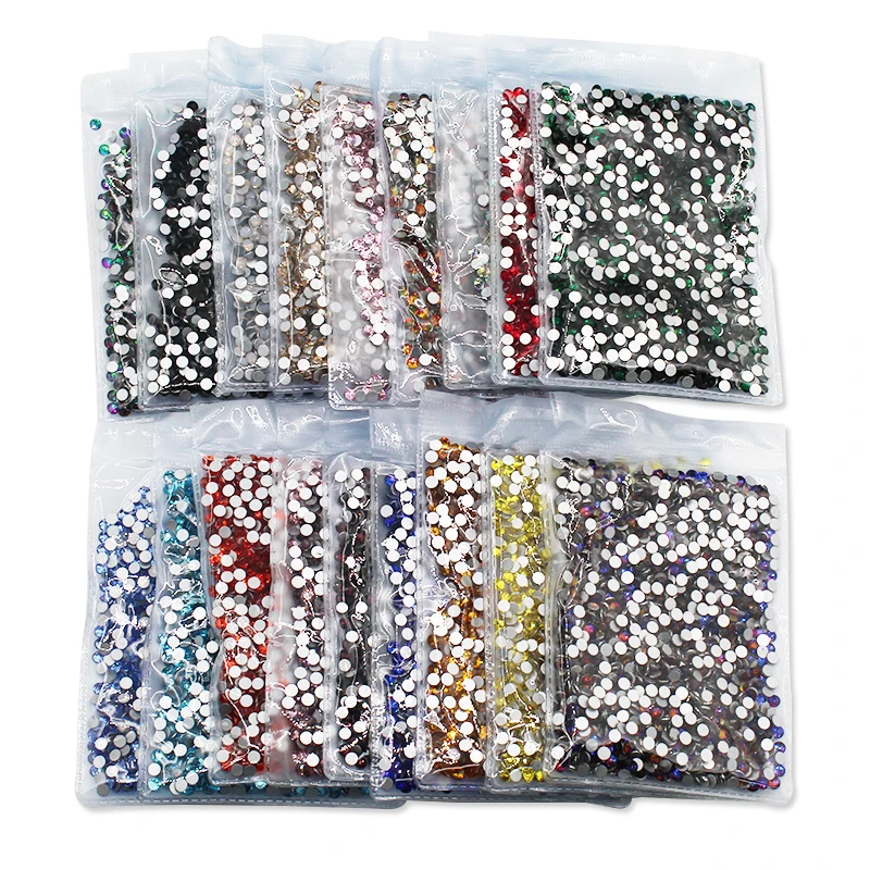 

Wholesale Clear  Flat Back Glass Rhinestones Non Hot Fix Crystals Rhinestones For Nails Decoration, Ab colors