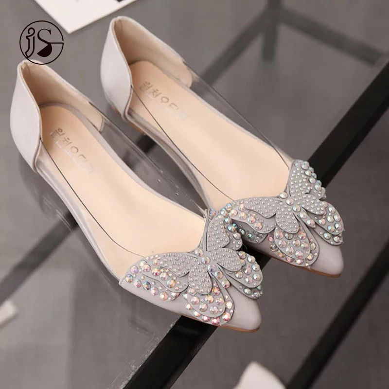 

Summer sandals ladies flat sandals, transparent shoes, pointed toe jelly shoes, Picture