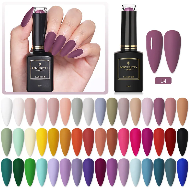 

BORN PRETTY PRO Nail Supplies for Professionals 15ml Black Gold Series 60 Colors Colorful Nail Gel Polish, 60 colors for choose