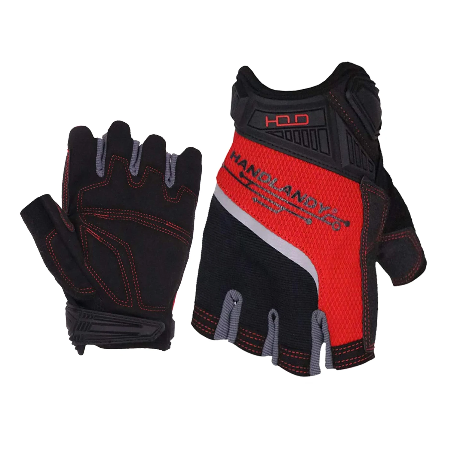 

PRI GEL Padded Military Airsoft Climbing Hunting Hiking Cycling Shooting Tactical Gloves for Men, Black/red