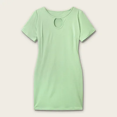 

QJX women's knitted sexy plus size T-shirt dress