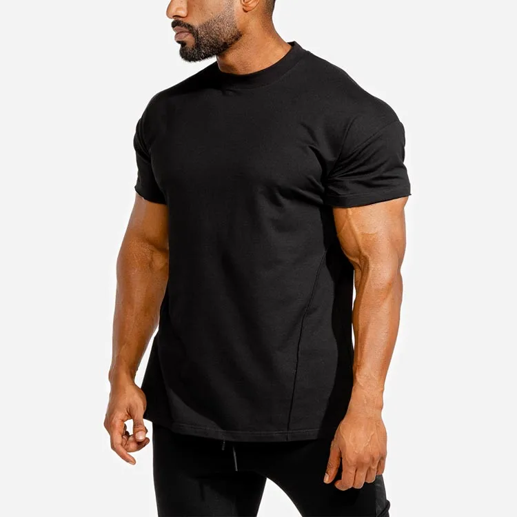 2020 Workout Dry Fit T Shirt Plain Black Muscle Fit Gym Tshirt For Men ...