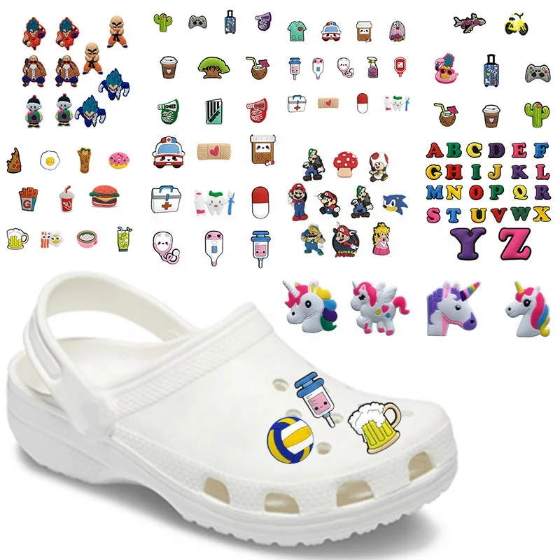 

wholesale soft pvc rubber shoelace charms/shoe decorations for croc clog shoes decoration custom charms for Via DHL/Fedex