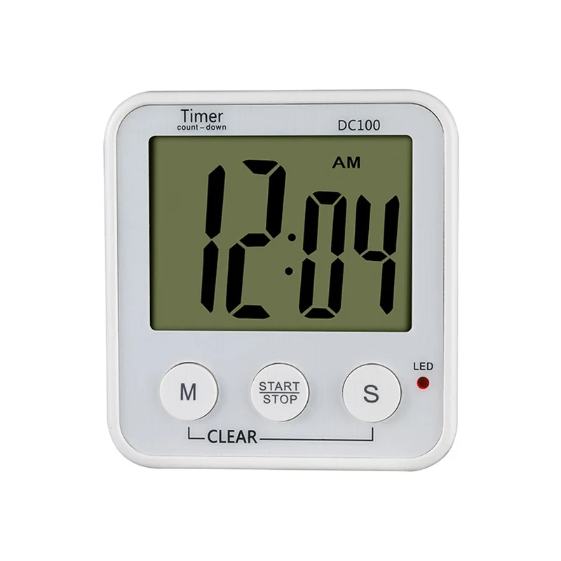 

countdown time White ABS Cooking Chef Food LCD Electronic Countdown Mechanical Cute Clock Egg Digital Kitchen Timer With Battery