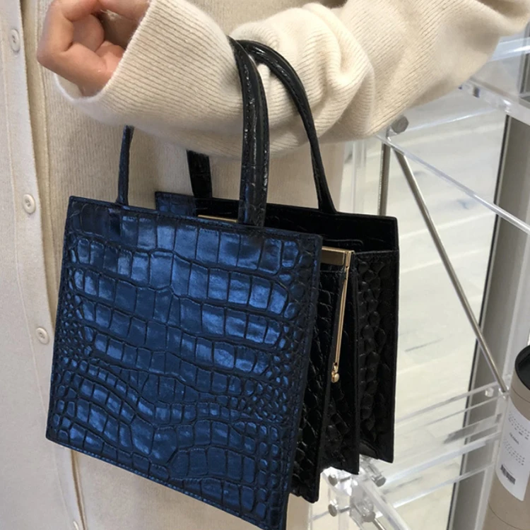 

Crocodile PU clip bag vintage organ women handbag shoulder bags for ladies